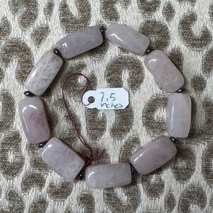 Rose Quartz & Hematite Natural Crystal Gemstone Stretch Bracelet